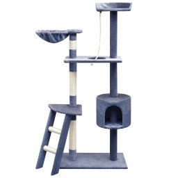 Ansamblu pisici, stalpi cu funie sisal, 150 cm, albastru închis GartenMobel Dekor