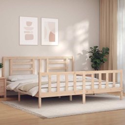 Cadru de pat fara saltea, 200x200 cm, lemn masiv pin GartenMobel Dekor