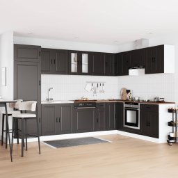 Dulap baza chiuveta cu usa Porto 2 pcs Negru Lemn compozit GartenMobel Dekor