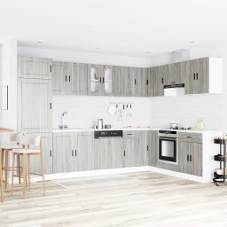 Dulap baza chiuveta cu depozitare Porto 2 pcs Gri Lemn compozit GartenMobel Dekor