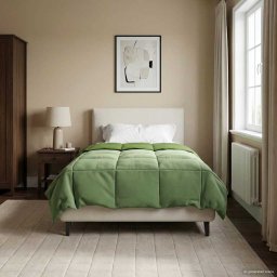 Pilota 4 anotimpuri verde 140x200 cm, microfibra matlasata, reversibila