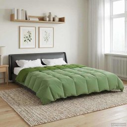 Pilota 4 anotimpuri verde 220x240 cm, microfibra matlasata, fata dubla