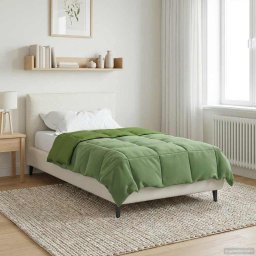 Pilota de iarna verde 155x220 cm din microfibra matlasata, moale