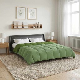 Pilota de iarna verde 220x240 cm din microfibra matlasata