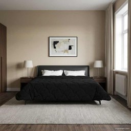 Pilota de vara Negru 240 x 260 cm Microfibra si fleece Teddy GartenMobel Dekor