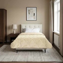 Pilota de vara Crem 135 x 200 cm Microfibra si fleece Teddy GartenMobel Dekor