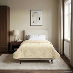 Pilota de vara Crem 140 x 200 cm Microfibra si fleece Teddy GartenMobel Dekor