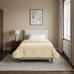 Pilota de vara Crem 155 x 200 cm Microfibra si fleece Teddy GartenMobel Dekor
