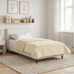 Pilota de vara Crem 135 x 220 cm Microfibra si fleece Teddy GartenMobel Dekor