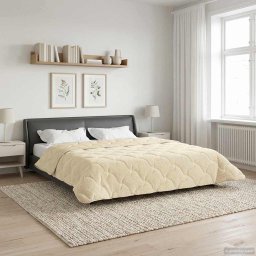 Pilota de vara Crem 220 x 240 cm Microfibra si fleece Teddy GartenMobel Dekor