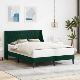 Cadru de pat cu headboard Verde închis 120 x 190 cm Catifea GartenMobel Dekor