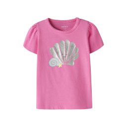 NAME IT Tricou 'NBFFILLAZ' albastru fumuriu / galben pastel / roz / argintiu