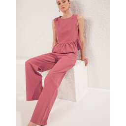 Trendyol Costum cu pantaloni roz