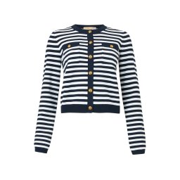 MICHAEL Michael Kors Geacă tricotată bleumarin / alb