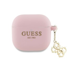Husa pentru Apple AirPods 4 - Guess Silicone W/4G Charm (GUA4LECG4P) - Pink