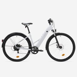 Bicicletă polivalentă electrică Cadru jos E-actv 100 Gri perlat