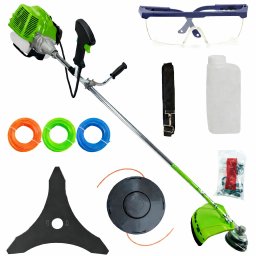 *8.5CP* CU 10 ACCESORII, Motocoasa pe benzina in 2t timpi, 12.000rpm, 58cc, model 2026, easy-start, Fresco Power by ItalianTech CMP1807