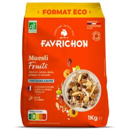 Muesli fara zahar BIO cu fructe(format economic) Favrichon