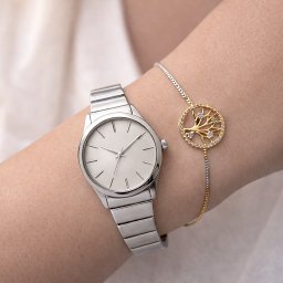 Set Ceas Silver Gold Matteo Ferari Bratara Tree of Life