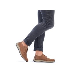 Pantofi barbati casual din piele naturala intoarsa, Rieker 05226-14, bleumarin