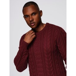 Ombre Elegant men's sweater with interesting weave - maroon