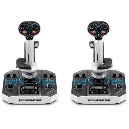 Set 2 Joystick-uri Thrustmaster SOL-R 2 Hosas Space Sim Duo pentru PC Alb