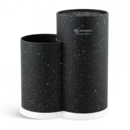 Suport pentru cutite si tacamuri Edenberg EB-5105B, 22x20 cm, Pana la 10 cutite, 2 compartimente, Usor de curatat, Acoperire moale, Negru