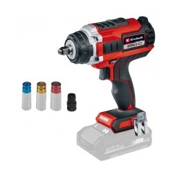 Einhell - IMPAXXO 18/450 PXC - Masina de insurubat cu impact fara acumulatori si incarcator, Li-Ion, 18 V, - Ah, patrat 1/2 inch, 400 Nm, -, accesorii