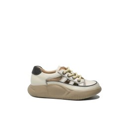 Pantofi damă sport decupați Feeling bej patinat din piele naturală FLG68883-40 EU