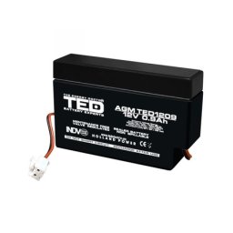 Acumulator 12V Stationar VRLA, Dimensiuni 96 x 25 x 62 mm, Baterie 12V 0.9Ah PI-03, TED Electric TED003058
