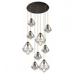 Candelabru Marko KP-06, 9xE27, D86cm, H190cm, metal negru