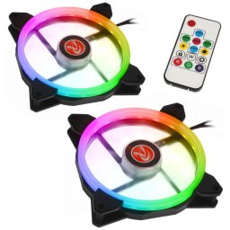 IRIS 14 Rainbow RGB LED fans, 2-Part Set incl. Controller - 140mm