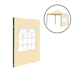 Foișor de grădină cu fereastră perete lateral prelată 3x3 m bej