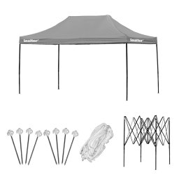 Foișor de grădină pliabil 3x4,5 m gri