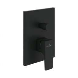 Baterie cada dus Villeroy&Boch Architectura Square, montaj incastrat, negru mat