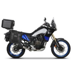 Set complet de genti laterale adventure SHAD TERRA TR40 si topcase din aluminiu SHAD TERRA BLACK 37L, incluzand kitul de montaj SHAD YAMAHA Tenere 700 XTZ690