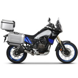 Complete set of aluminum cases SHAD TERRA, 55L topcase + 36L 47L side cases, including mounting kit and plate SHAD YAMAHA Tenere 700 XTZ690