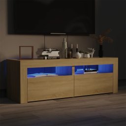 Comoda TV cu lumini LED, stejar Sonoma, 120x35x40 cm GartenMobel Dekor
