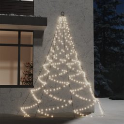 Brad de perete carlig metalic alb cald 260 LED 3 int/exterior GartenMobel Dekor