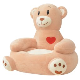 Scaun din plus pentru copii cu model urs, maro GartenMobel Dekor