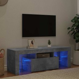 Comoda TV cu lumini LED, gri beton, 120x35x40 cm GartenMobel Dekor