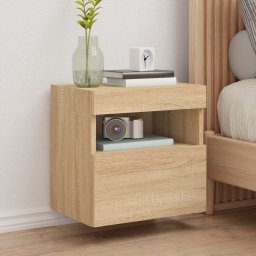 Comoda TV de perete cu LED, 2 buc. stejar sonoma, 40x30x40 cm GartenMobel Dekor