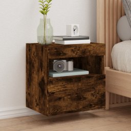 Comoda TV de perete cu LED, 2 buc. stejar fumuriu, 40x30x40 cm GartenMobel Dekor