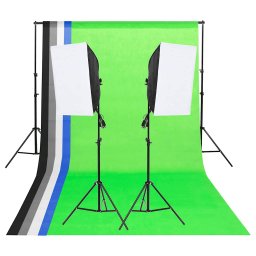 Kit de iluminat pentru studio cu fundaluri si softbox-uri GartenMobel Dekor