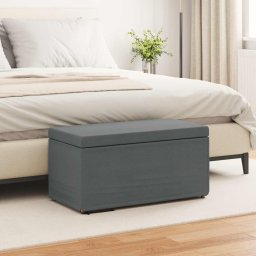 Taburet Gri închis 81 x 41 x 40 cm Stofa si lemn prelucrat GartenMobel Dekor