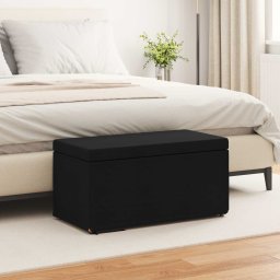 Taburet Negru 81 x 41 x 40 cm Stofa si lemn prelucrat GartenMobel Dekor