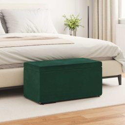 Taburet Verde închis Catifea si lemn stratificat GartenMobel Dekor