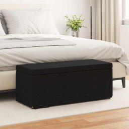 Taburet Negru 101 x 41 x 40 cm Stofa si lemn prelucrat GartenMobel Dekor