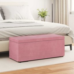 Taburet Roz 101 x 41 x 40 cm Catifea si lemn stratificat GartenMobel Dekor
