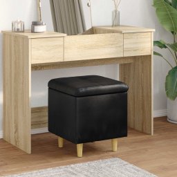 Ottomana de depozitare Negru 40 x 40 x 45 cm Piele artificiala GartenMobel Dekor